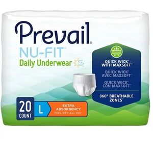 NU-FIT White Daily Underwear L - Box of 4 bags